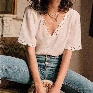 Beautiful Sézane Francia blouse. Ecru color Sold out online!!